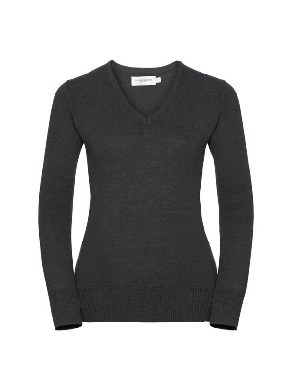 Ladies` V-Neck Knitted Pullover à personnaliser