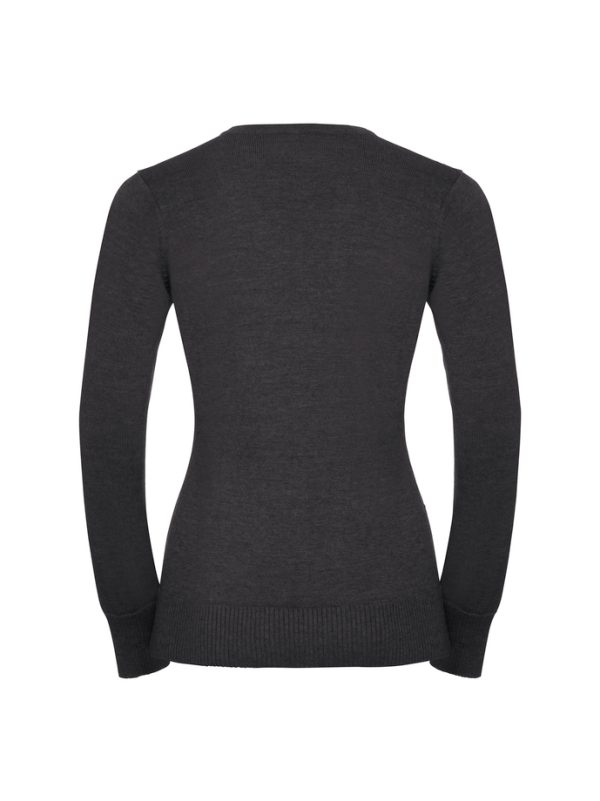 Ladies` V-Neck Knitted Pullover à personnaliser – Image 3